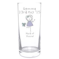 Personalised Purple Ronnie Female Wedding Hi Ball Glass